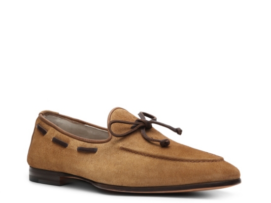 Santoni Suede Tie Loafer