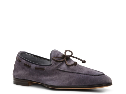 Santoni Suede Tie Loafer
