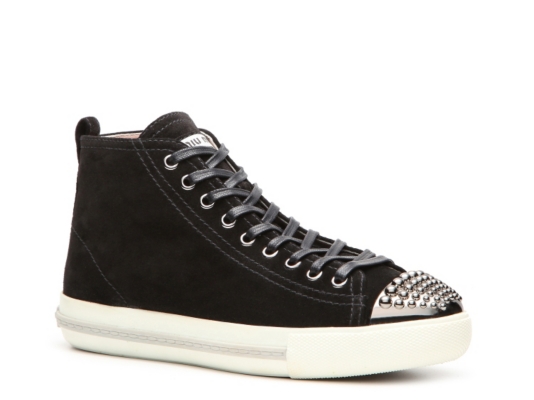 Miu Miu Suede Studded Sneaker