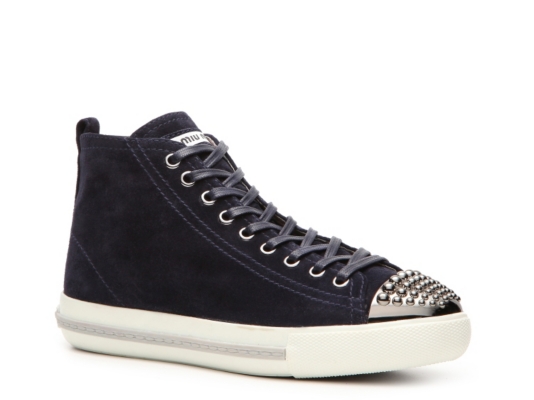 Miu Miu Suede Studded Sneaker