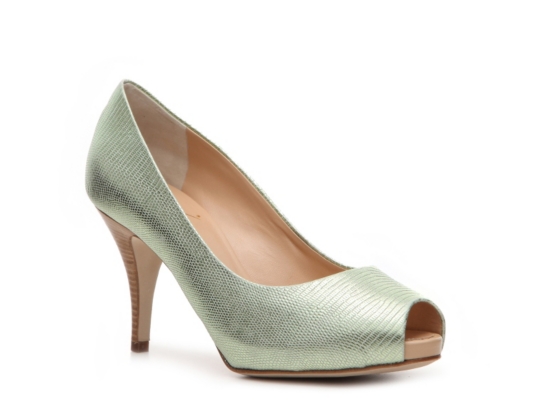 Giuseppe Zanotti Metallic Reptile Leather Peep Toe Pump