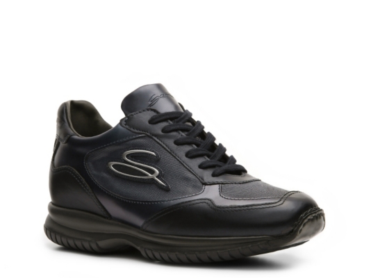 Santoni Leather Logo Sneaker