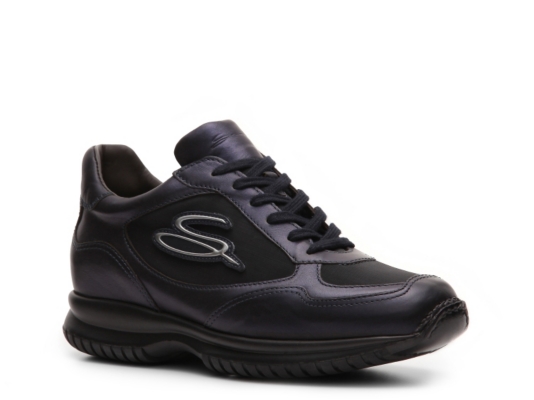 Santoni Leather Logo Sneaker