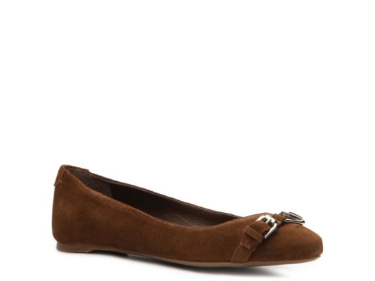 Ralph Lauren Collection Tabitha Suede Buckle Flat