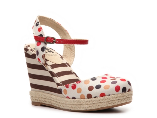 BC Footwear Smirk Polka Dot Wedge Sandal