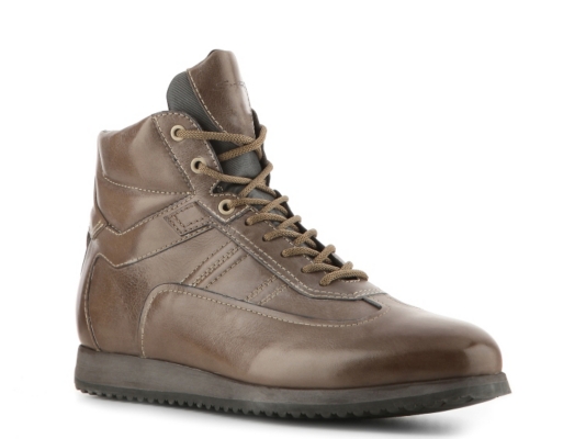 Santoni Leather Hi Sneaker