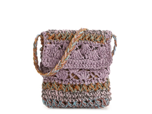 Poppie Jones Pastel Straw Cross Body Bag