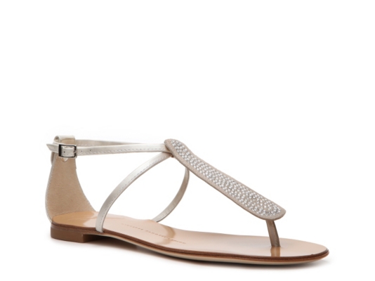 Giuseppe Zanotti Metallic Leather Flat Sandal