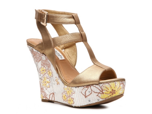 dsw gold wedge sandals