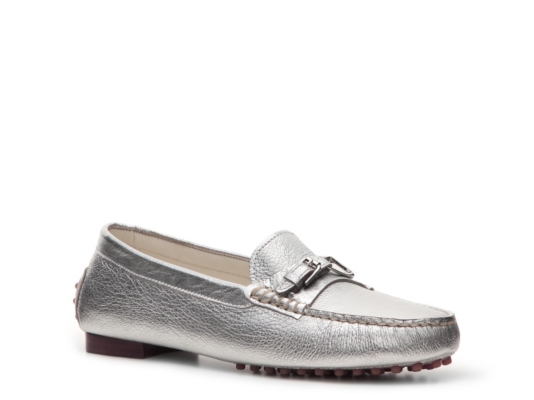 Ralph Lauren Collection Dasita Metallic Leather Buckle Loafer