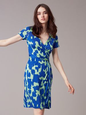 wrap around dress blue