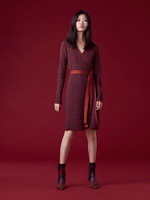 dvf wrap dress red