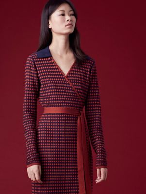 dvf wrap dress red