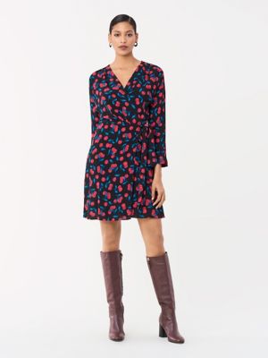 shia crepe wrap dress