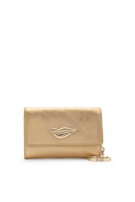 Lips Metallic Leather Card Case
