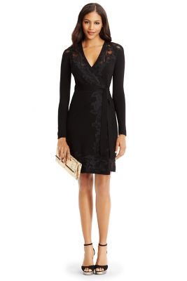DVF Leandra Lace Sweater Wrap Dress by DVF