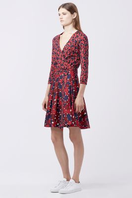 dvf collared wrap dress