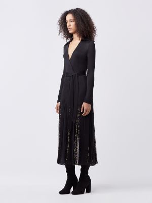 dvf collared wrap dress