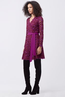 dvf collared wrap dress