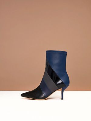 Miles Boots in Black/ Navy Combo by DVF