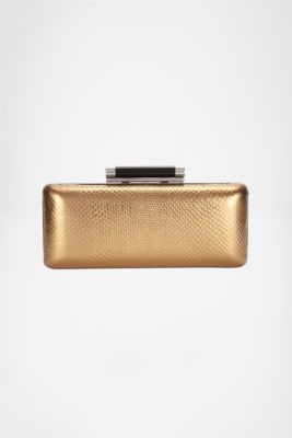 Tonda Metallic Embossed Python Clutch