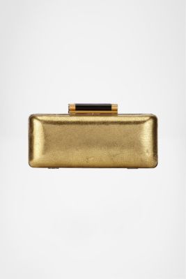 Tonda Metallic Leather Clutch
