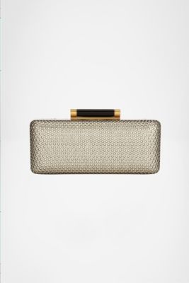 Tonda Metallic Perforated Leather Clutch
