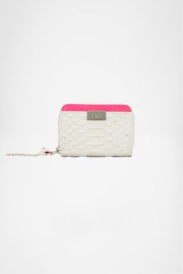 Zip Around Embossed Python Card Wallet