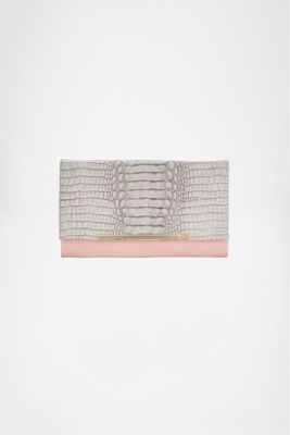 Adele Embossed Crocodile Clutch