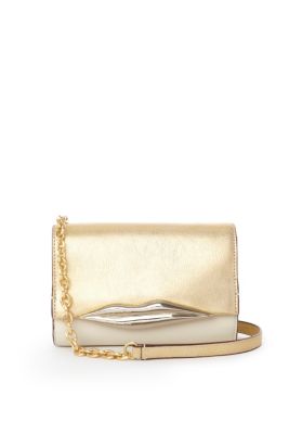 Lips Mini Metallic Leather Bag