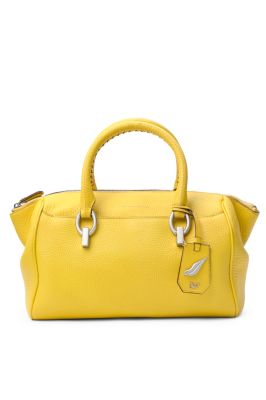 Sutra Small Leather Duffle Bag in Canary Yellow by DVF