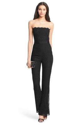 DVF Camra Strapless Lace Jumpsuit