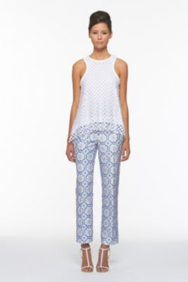 Mackeda Checkered Lace Top