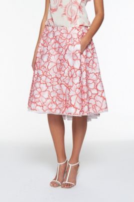 Adella Threaded Silk Skirt