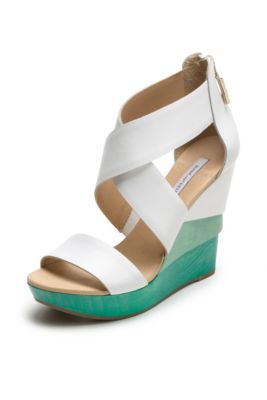 in White Leather / Jade Lacquer Heel