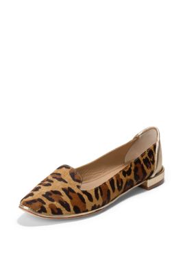 in Camel Leopard Haircalf Print Platino Metallic Napp