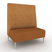 Fabric and Vinyl High-Back Loveseat, W60746 Fabric and Vinyl High-Back Loveseat, W60746