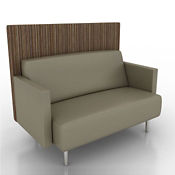 Vinyl Lounge Loveseat with Fabric Back Panel, W60747 Vinyl Lounge Loveseat with Fabric Back Panel, W60747