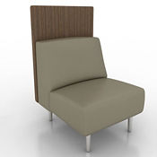 Vinyl Armless Lounge Chair with Fabric Back Panel, W60751 Vinyl Armless Lounge Chair with Fabric Back Panel, W60751