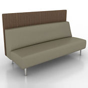 Vinyl Armless Lounge Sofa with Fabric Back Panel, W60766 Vinyl Armless Lounge Sofa with Fabric Back Panel, W60766