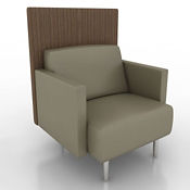Vinyl Lounge Chair with Fabric Back Panel, W60771 Vinyl Lounge Chair with Fabric Back Panel, W60771