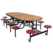 Custom Logo 12 Seat Mobile Cafeteria Table - 29"H, K10053 Custom Logo 12 Seat Mobile Cafeteria Table - 29"H, K10053