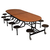 Custom Logo 12 Seat Mobile Cafeteria Table - 27"H, K10054 Custom Logo 12 Seat Mobile Cafeteria Table - 27"H, K10054