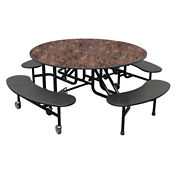 Custom Logo Mobile Table with Four Benches - 29"H, K10060 Custom Logo Mobile Table with Four Benches - 29"H, K10060