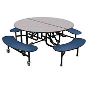Custom Logo Mobile Table with Four Benches - 27"H, K10061 Custom Logo Mobile Table with Four Benches - 27"H, K10061