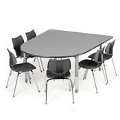 Flaired End Adjustable Height Multimedia Table - 60.5"D x 72.75"W, T11574 Flaired End Adjustable Height Multimedia Table - 60.5"D x 72.75"W, T11574