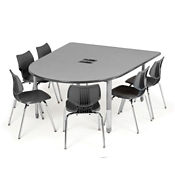 Adjustable Height Multimedia Table with 8 AC Power Unit - 60.5"D, T11576 Adjustable Height Multimedia Table with 8 AC Power Unit - 60.5"D, T11576