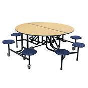 Round 8 Seat Mobile Cafeteria Table - 29"H, K10040 Round 8 Seat Mobile Cafeteria Table - 29"H, K10040