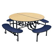 Round 4 Bench Mobile Cafeteria Table - 29"H , K10044 Round 4 Bench Mobile Cafeteria Table - 29"H , K10044