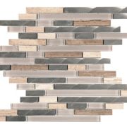 Beige-Beige Glass-Aluminum Baguette Marble Glass And Brushed Aluminum Interlocking Beige-Beige Glass-Aluminum Baguette Marble Glass And Brushed Aluminum Interlocking